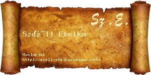 Széll Etelka névjegykártya