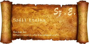 Széll Etelka névjegykártya